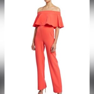 Aidan Mattox crepe popover jumpsuit